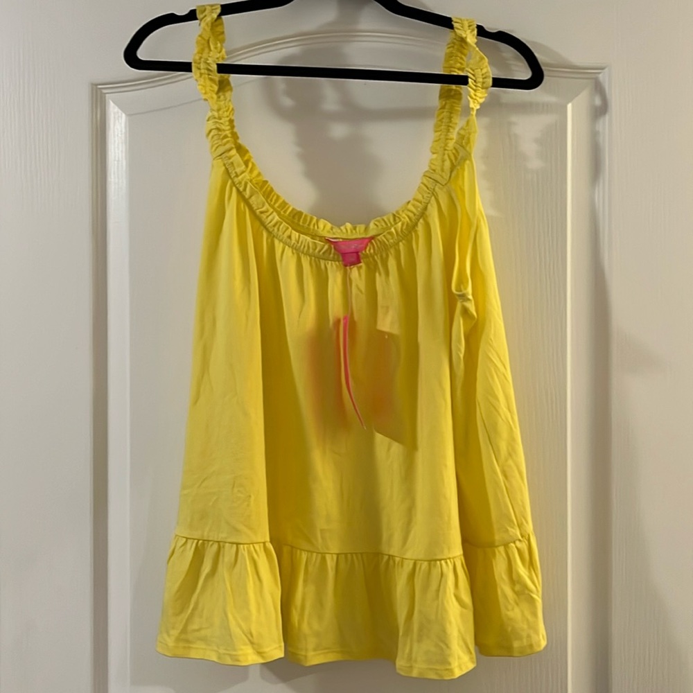Lilly Pulitzer Yellow Ruffle Top